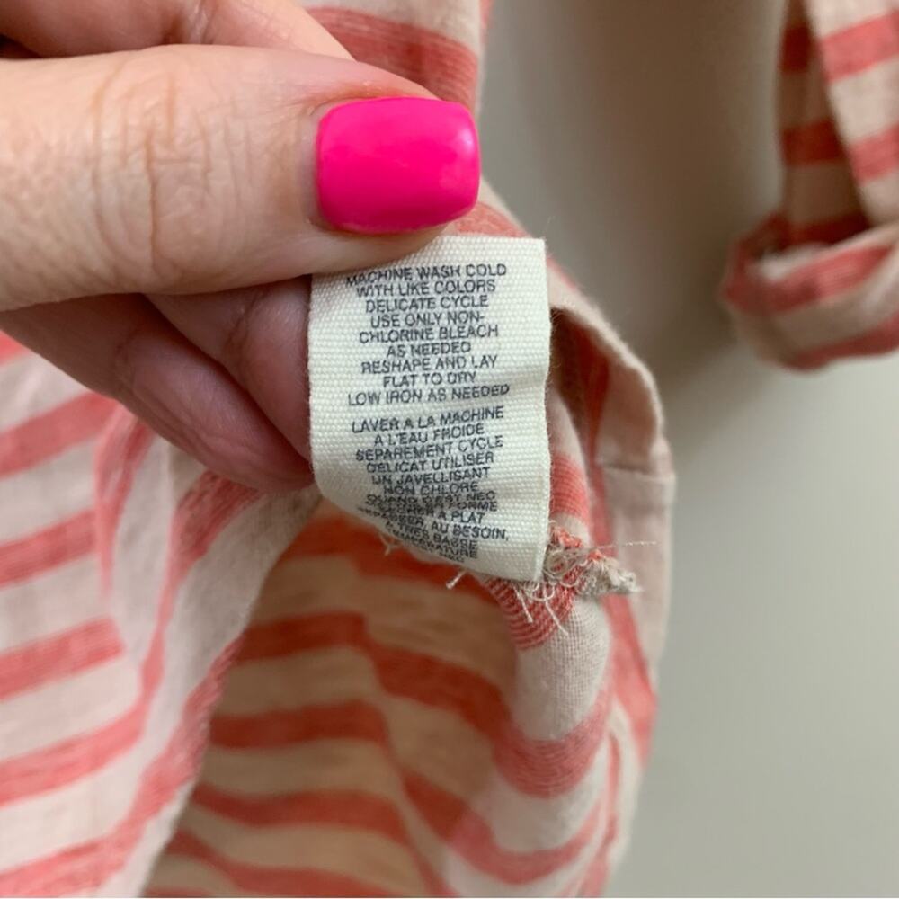 Anthropologie Pilcro and the Letterpress Striped Shawl Neck Red/Tan Top - Picture 5 of 6